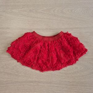 Infant 12-18 Months Red Floral Baby Girl's Skirt